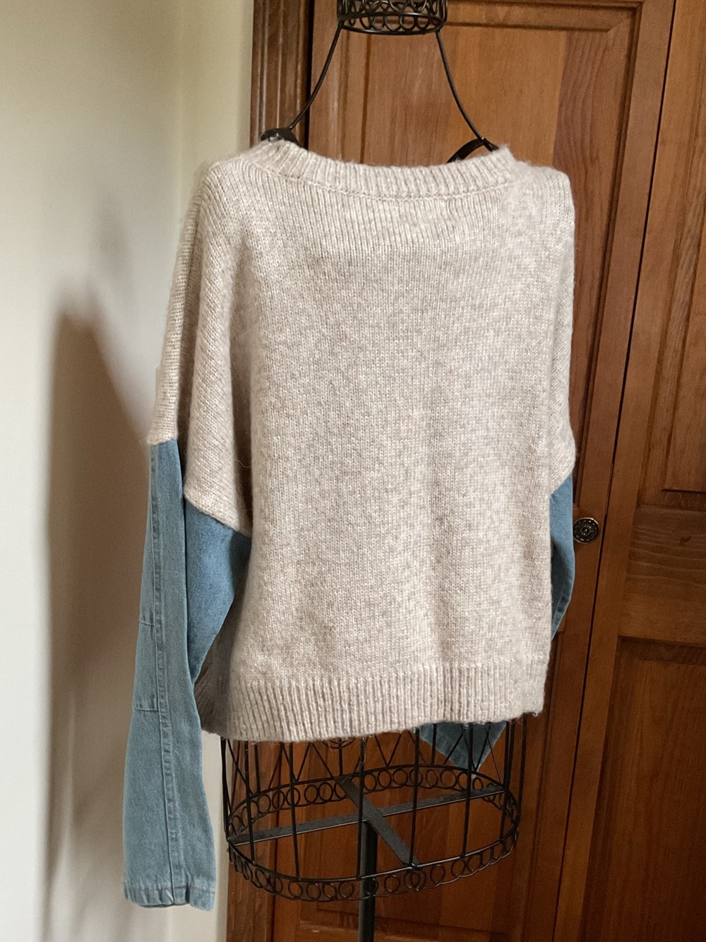 Lumiere sweater with denim sleeves, Small - Picture 3 of 5